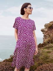 Seasalt Cornwall Purple Short Sleeve Pipers Dress - Image 1 of 6