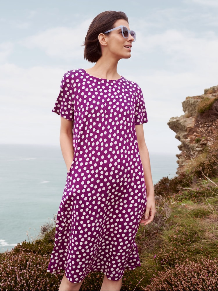 Seasalt Cornwall Purple Short Sleeve Pipers Dress - Image 1 of 6