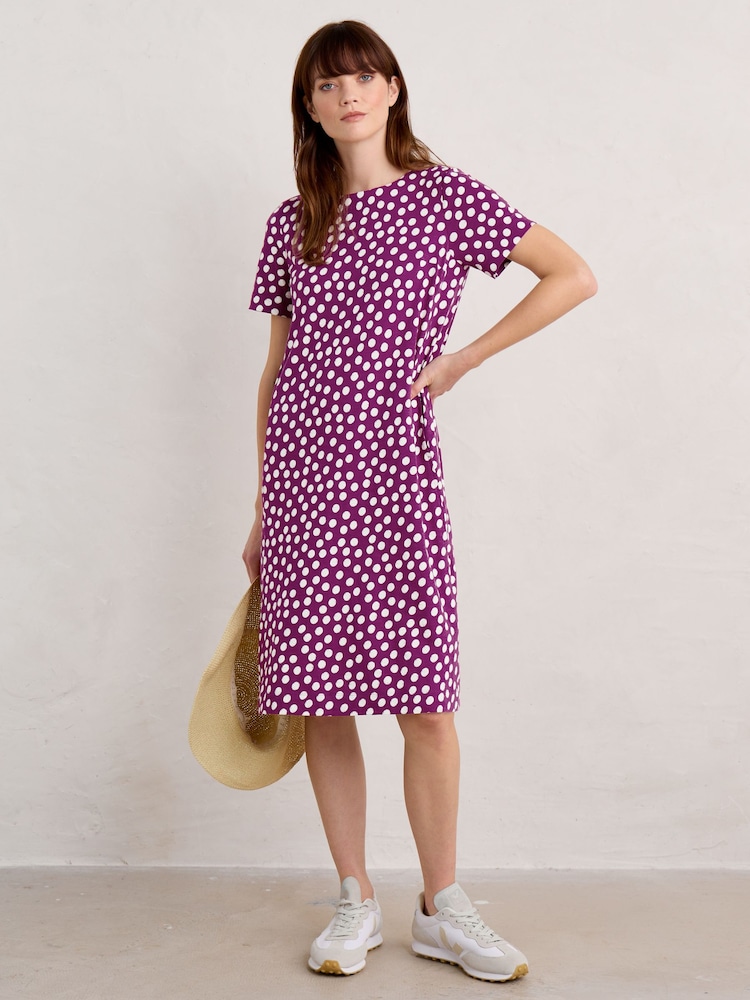 Seasalt Cornwall Purple Short Sleeve Pipers Dress - Image 2 of 6