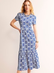 Boden Blue Emma Tiered Jersey Midi Dress - Image 5 of 6