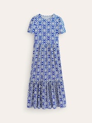 Boden Blue Emma Tiered Jersey Midi Dress - Image 6 of 6