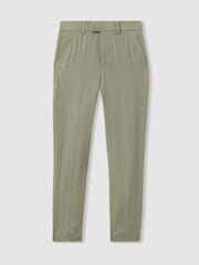 Reiss Apple Kin Junior Slim Fit Linen Adjustable Trousers - Image 1 of 3