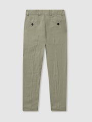 Reiss Apple Kin Junior Slim Fit Linen Adjustable Trousers - Image 2 of 3