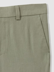 Reiss Apple Kin Junior Slim Fit Linen Adjustable Trousers - Image 3 of 3