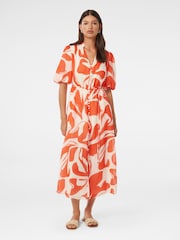 Forever New Red Loren Puff Sleeves Midi Dress - Image 3 of 6