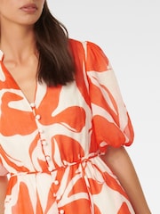 Forever New Red Loren Puff Sleeves Midi Dress - Image 6 of 6