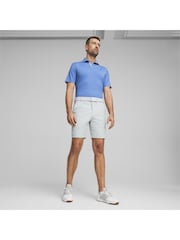 Puma x Arnold Palmer Blue Floral Trim Mens Polo Shirt - Image 3 of 6