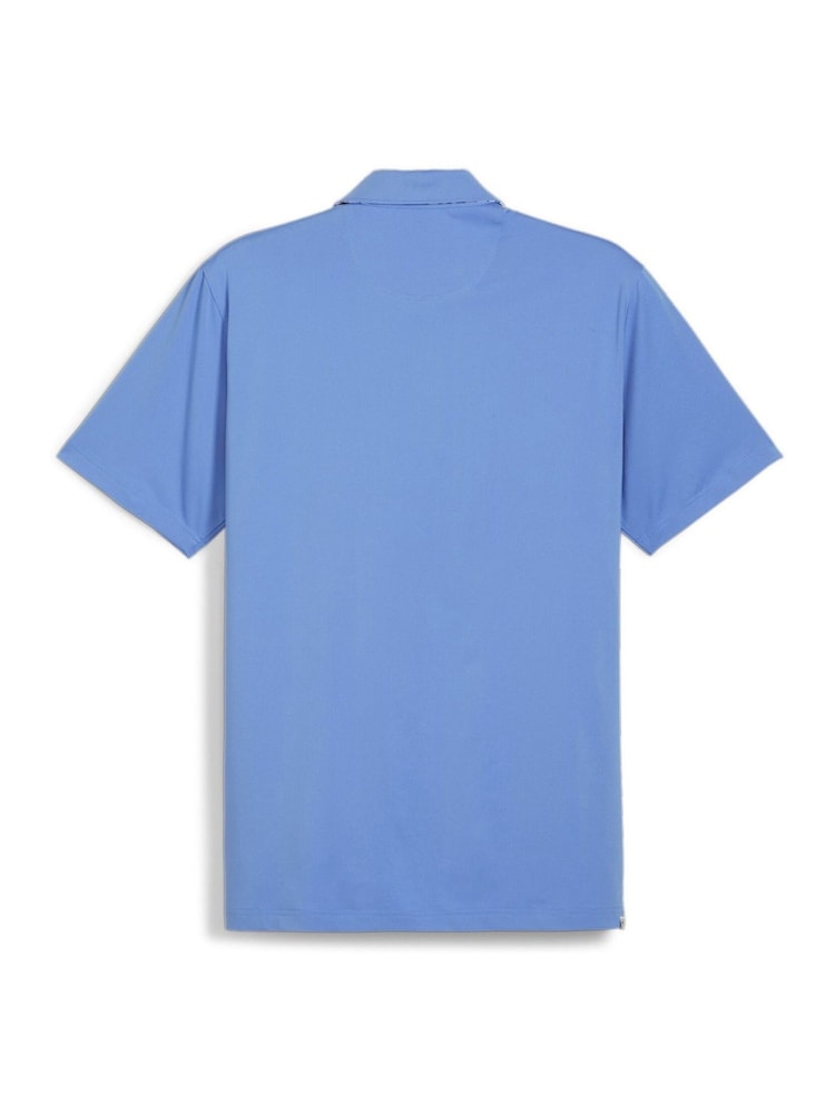 Puma x Arnold Palmer Blue Floral Trim Mens Polo Shirt - Image 6 of 6