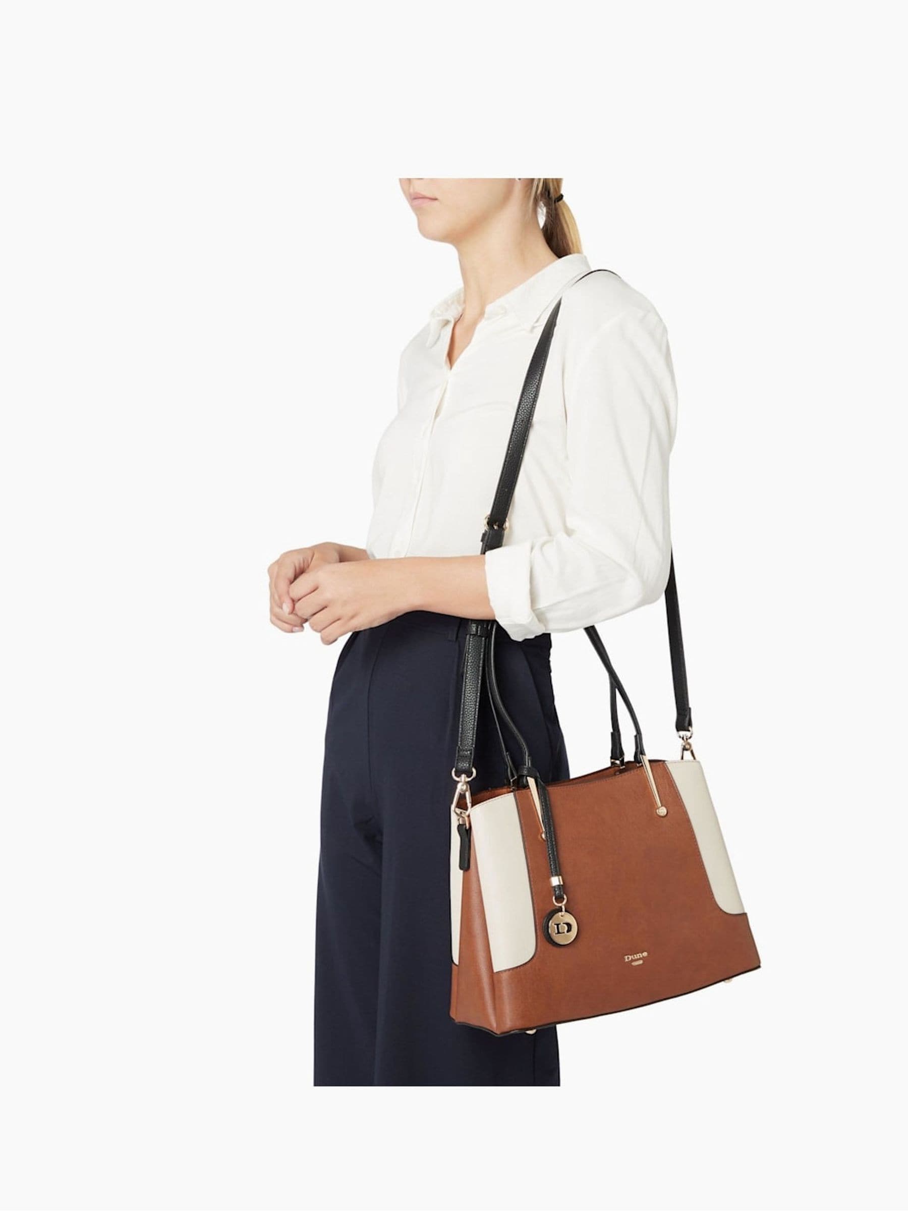 Buy Dune London Brown Large Dorriss Gusset Detail Tote Bag from