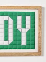 Oliver Bonas Green Howdy Appliqué Framed Wall Art - Image 4 of 4