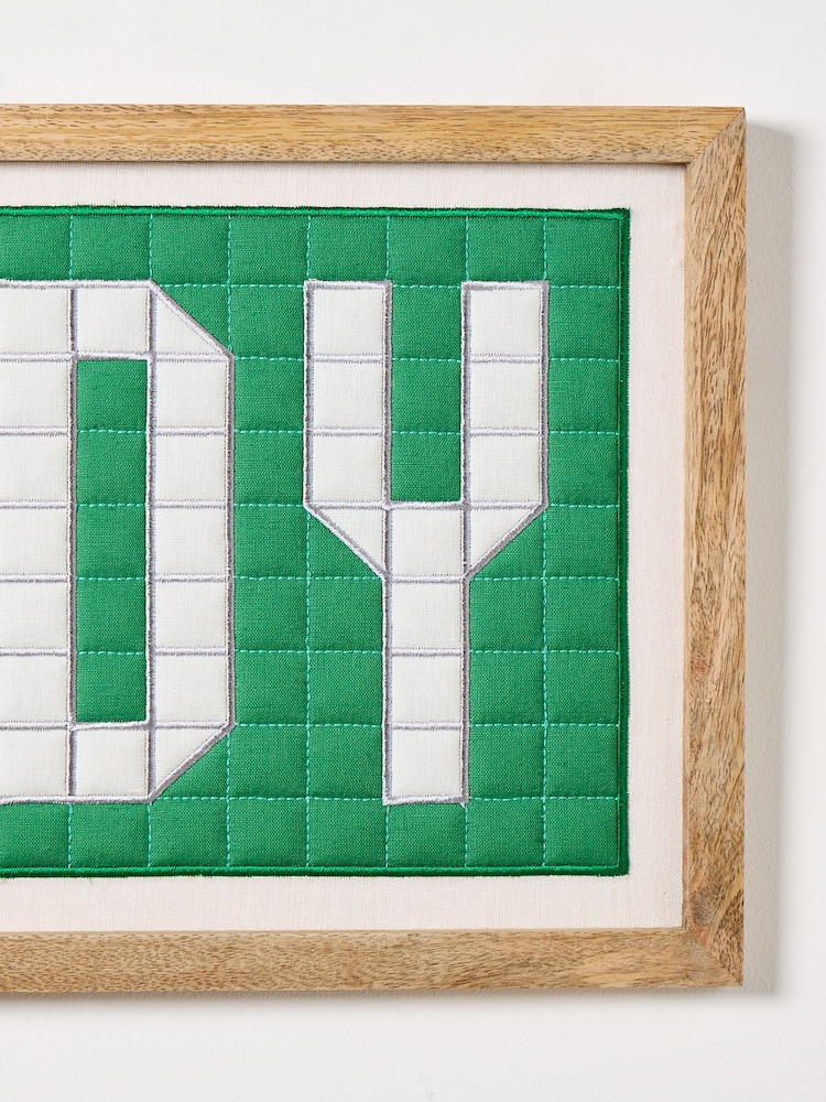 Oliver Bonas Green Howdy Appliqué Framed Wall Art - Image 4 of 4