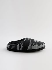 Grey Camo Warm Lined Mule Slippers - Image 2 of 5
