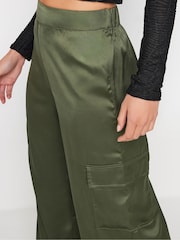 PixieGirl Petite Green Satin Cargo Trousers - Image 6 of 7