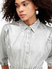 AllSaints Silver Osa Denim Dress - Image 2 of 7