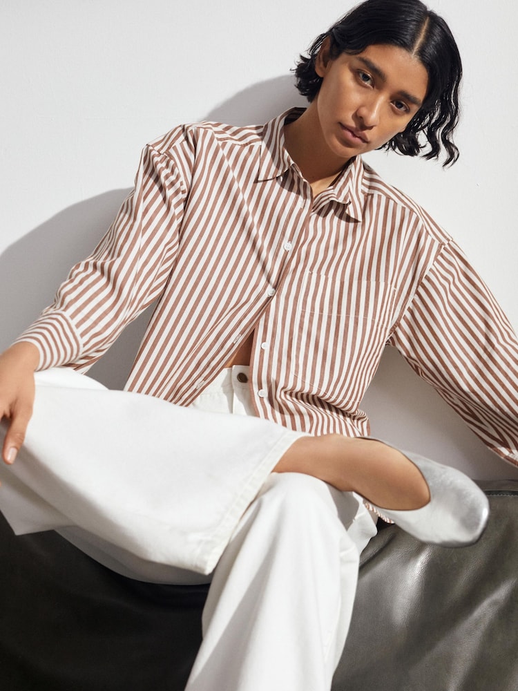 Hush White 100% Cotton Indy Stripe Shirt - Image 1 of 5