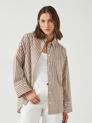 Hush White 100% Cotton Indy Stripe Shirt - Image 2 of 5