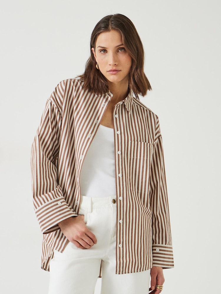 Hush White 100% Cotton Indy Stripe Shirt - Image 2 of 5