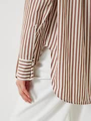 Hush White 100% Cotton Indy Stripe Shirt - Image 5 of 5