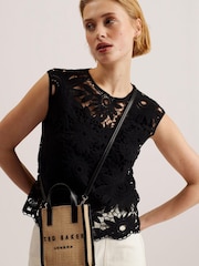 Ted Baker Natural Mini Paulii Faux Raffia Icon Bag - Image 3 of 6