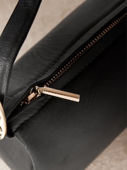 Black Leather Barrel Shoulder Bag - Image 7 of 8