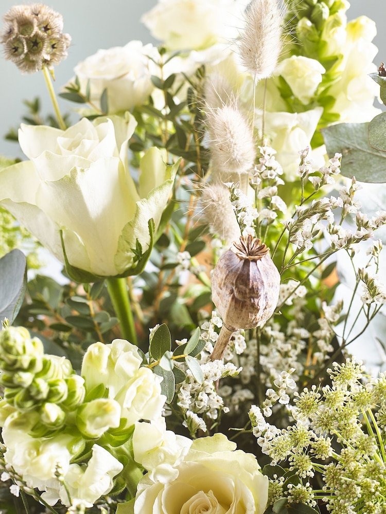 The Chateau by Angel Strawbridge White Rose and Antirrhinum Fresh Flower Bouquet in Pail - Image 2 of 4