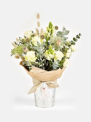 The Chateau by Angel Strawbridge White Rose and Antirrhinum Fresh Flower Bouquet in Pail - Image 3 of 4