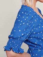 Monsoon Blue Liza Spot Jersey Dress - Image 4 of 5