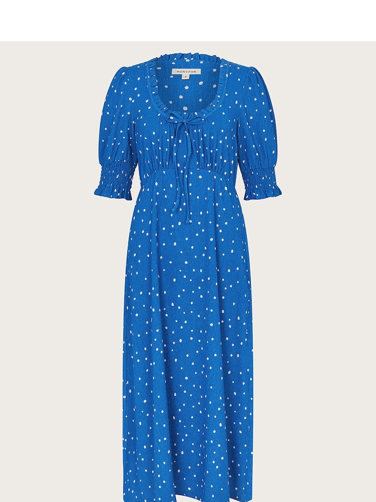 Monsoon Blue Liza Spot Jersey Dress - Image 5 of 5 Monsoon Blue Liza Spot Jersey Dress - Image 5 of 5
