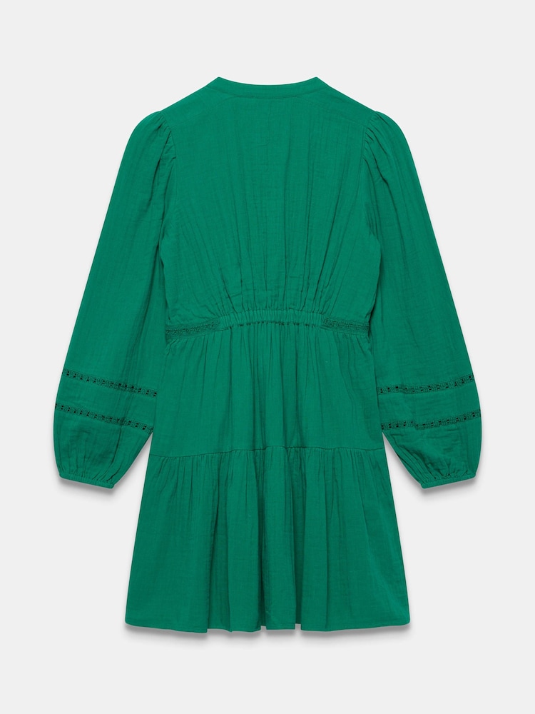 Mint Velvet Green Cotton Cheesecloth Mini Dress - Image 6 of 6 Mint Velvet Green Cotton Cheesecloth Mini Dress - Image 6 of 6