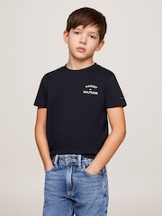 أسود - تيشرت قطن 100% بشعار Tommy Hilfiger - صورة 1 من 6