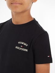 أسود - تيشرت قطن 100% بشعار Tommy Hilfiger - صورة 3 من 6
