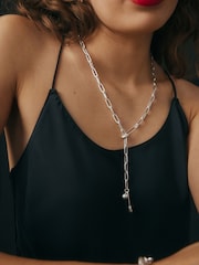 Rockett St George Silver Tone Safety Pin Necklace - Image 1 of 7