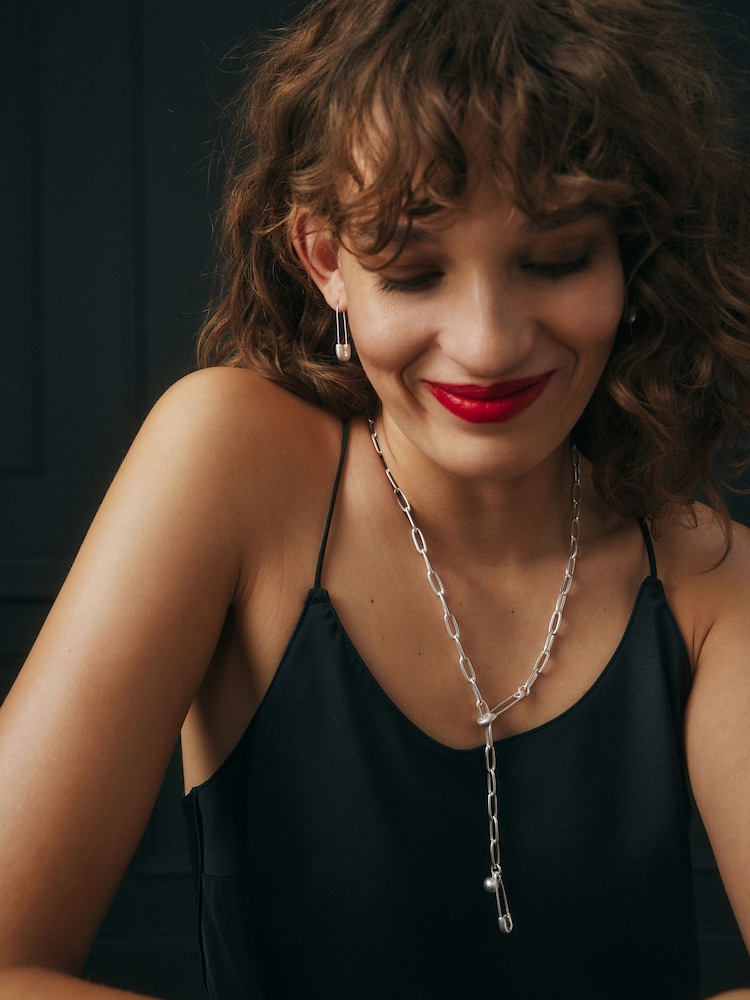 Rockett St George Silver Tone Safety Pin Necklace - Image 2 of 7