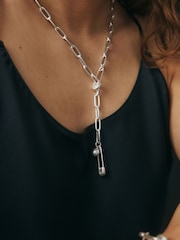 Rockett St George Silver Tone Safety Pin Necklace - Image 3 of 7