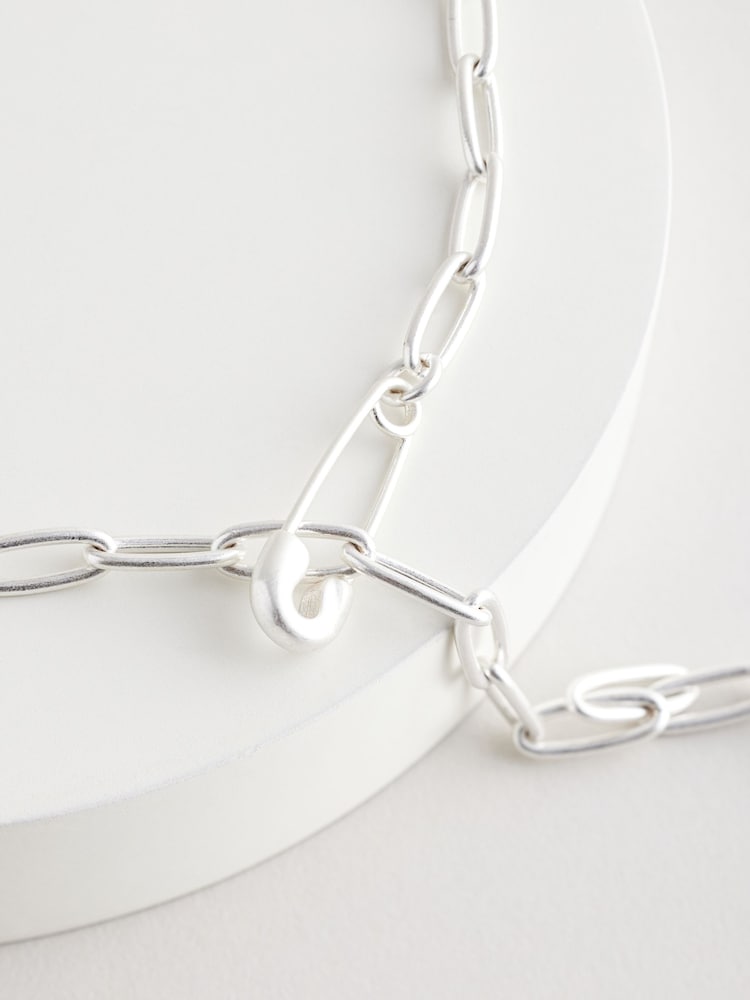 Rockett St George Silver Tone Safety Pin Necklace - Image 7 of 7