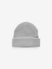 Grey Rib Beanie Hat (1-16yrs) - Image 2 of 3