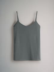 The Set Black/Light Grey/Pink/Cream/Blue/White 7 Pack Thin Strap Vest Tops - Image 12 of 14