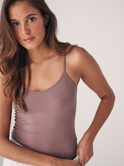 The Set Black/Light Grey/Pink/Cream/Blue/White 7 Pack Thin Strap Vest Tops - Image 2 of 14