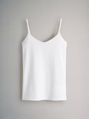 The Set Black/Light Grey/Pink/Cream/Blue/White 7 Pack Thin Strap Vest Tops - Image 7 of 14