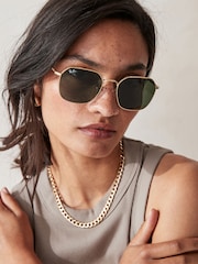 Ray-Ban Gold Tone Bain Bridge Rb3735 Pillow Sunglasses - Image 1 of 8