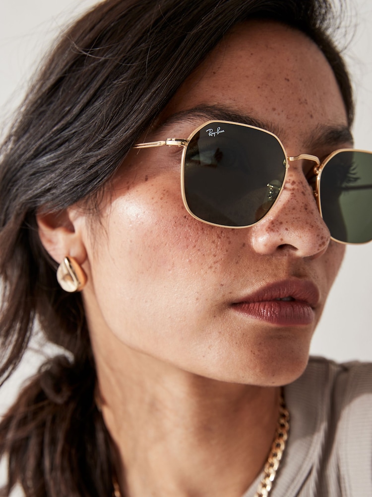 Ray-Ban Gold Tone Bain Bridge Rb3735 Pillow Sunglasses - Image 2 of 8