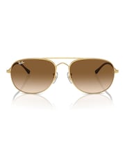 Ray-Ban Gold Tone Bain Bridge Rb3735 Pillow Sunglasses - Image 4 of 8