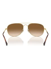 Ray-Ban Gold Tone Bain Bridge Rb3735 Pillow Sunglasses - Image 6 of 8