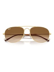 Ray-Ban Gold Tone Bain Bridge Rb3735 Pillow Sunglasses - Image 8 of 8