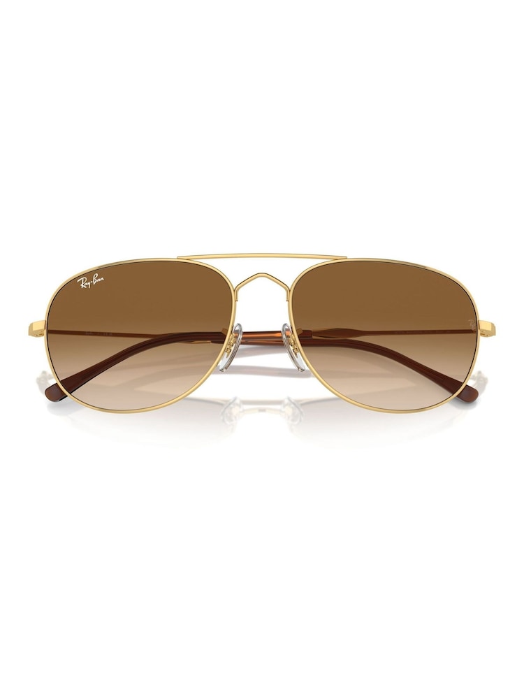 Ray-Ban Gold Tone Bain Bridge Rb3735 Pillow Sunglasses - Image 8 of 8