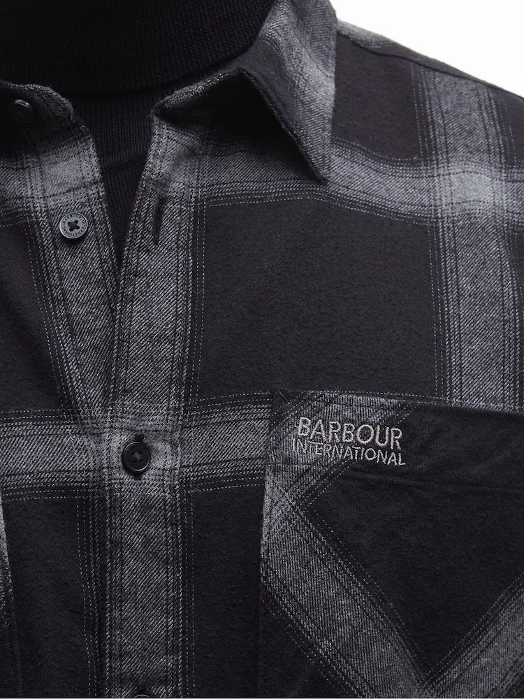 Barbour® International Fenton Check Oxford Black 100% Cotton Shirt - Image 6 of 6