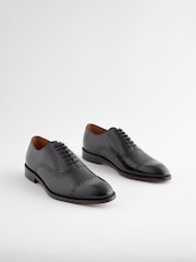Black Signature Oxford Toecap Leather Sole Shoes - Image 1 of 6