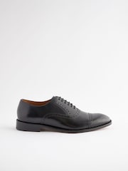 Black Signature Oxford Toecap Leather Sole Shoes - Image 2 of 6