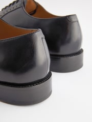 Black Signature Oxford Toecap Leather Sole Shoes - Image 4 of 6