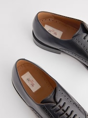 Black Signature Oxford Toecap Leather Sole Shoes - Image 5 of 6